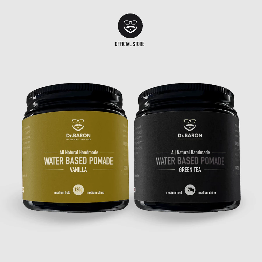 Dr.BARON Premium Waterbased Green Tea or Vanilla Pomade 120g